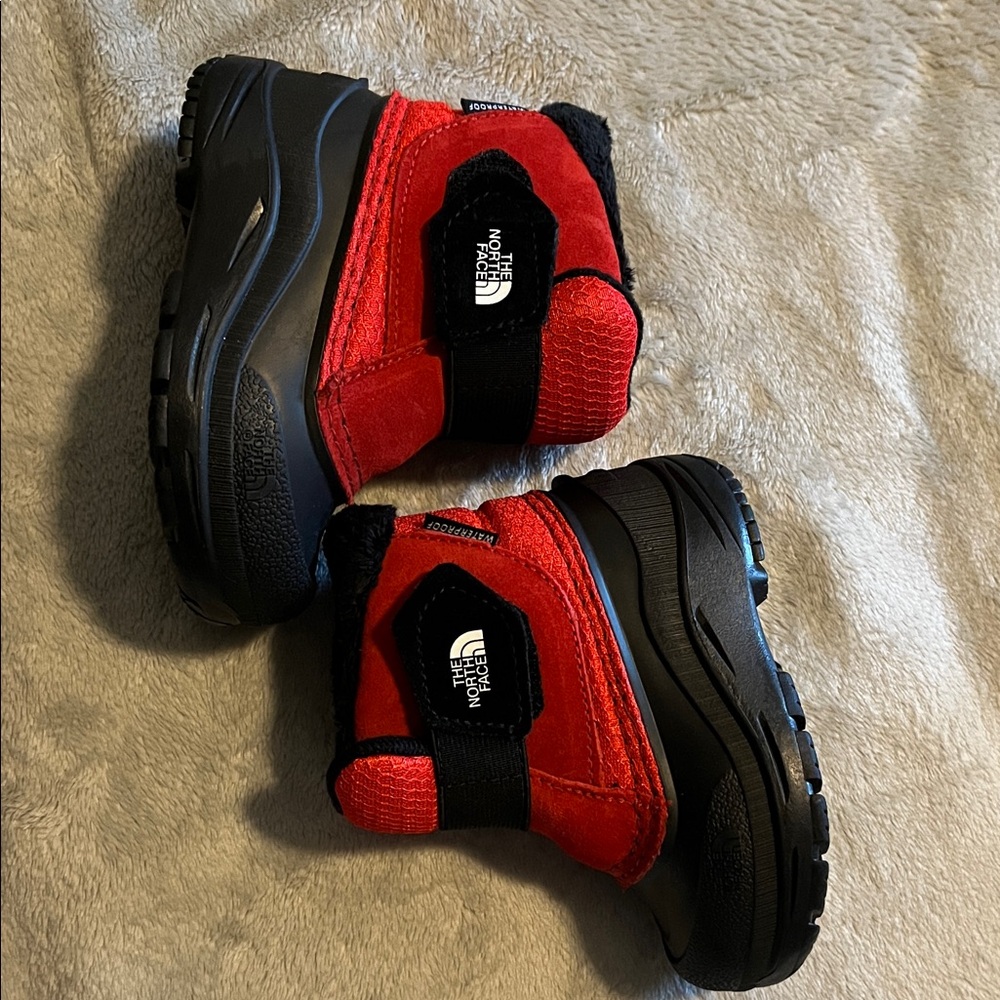 The North Face Kids Red and Black Boots
